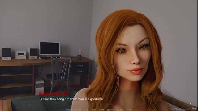 Redhead beauty in tight top hesitates in POV bedroom tease scene