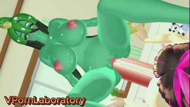 VPornLaboratory Shemale fucks green slime gal hentai pussy