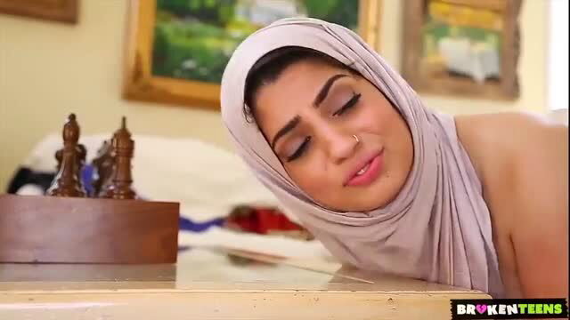 Nadia Ali in hijab exposes tits closeup seductive gaze