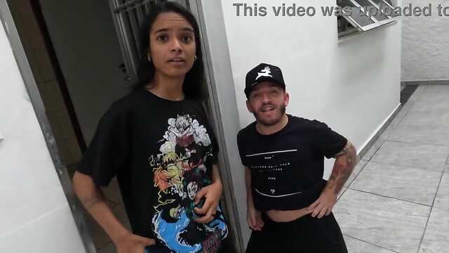 Jasmine Santanna with Pitoco in graphic tee and cap outdoor tease