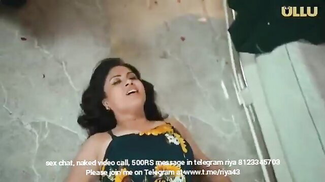 Indian MILF in yellow dress lying back smiling seductively, Ullu Secret Ingredient