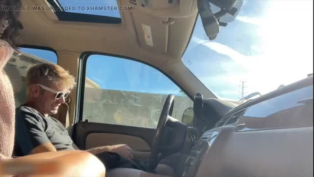 Hot blond dude caught fucking in driver's seat of SUV