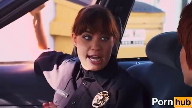 Jenna Ashley in police uniform, big tits worship fuck the police scene