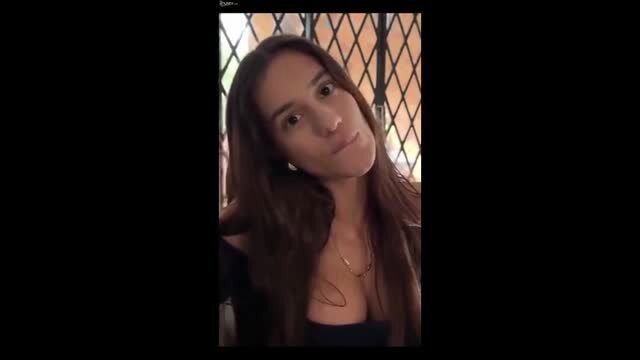 Brunette Chloe Night in black top close-up selfie