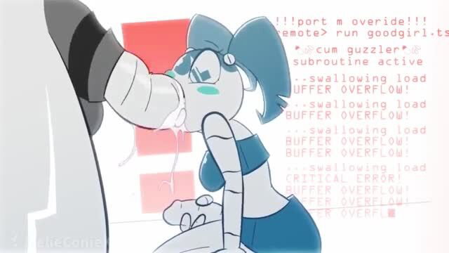 Jenny Wakeman robot girl giving messy oral creampie in My Life as a Teenage Robot hentai