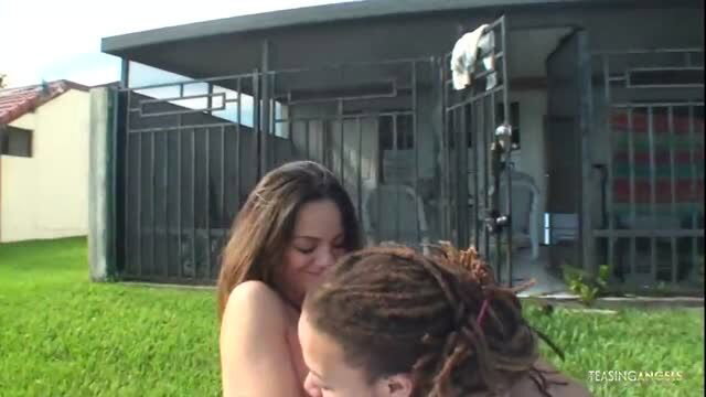 Stunning brunette teen gets fucked outdoors
