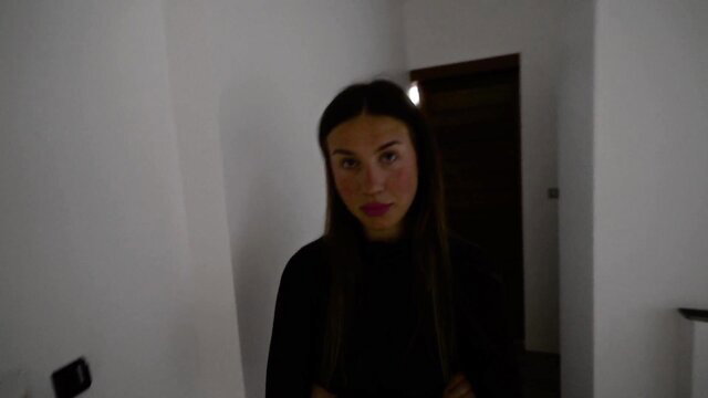 Hot Asian thief caught, persuaded into homemade creampie video