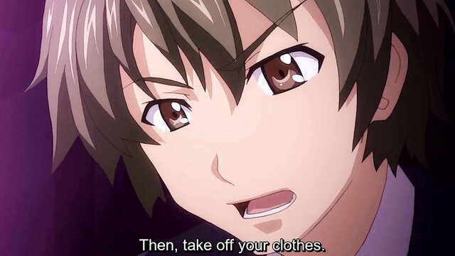Anime JAV guy commands 'Then, take off your clothes' closeup
