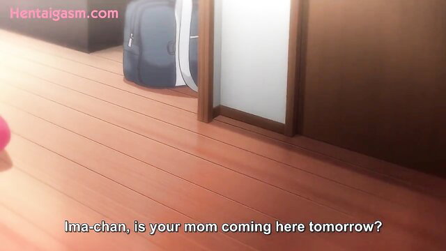 Hentai girl asks Ima-chan if mom coming tomorrow, anime gal scene