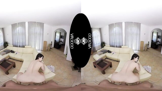 Lady Dee nude VR solo on couch, big ass up, seductive pose