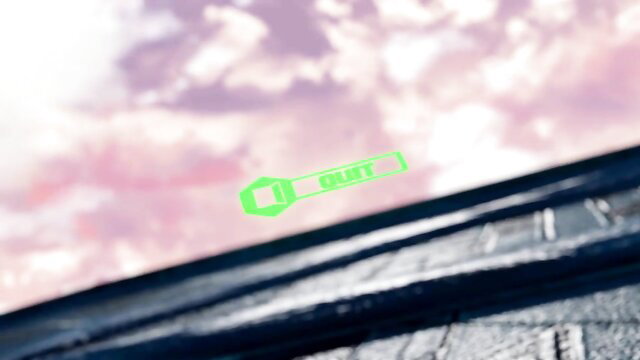 Doppel MMD hentai girl with wrench on car roof at sunset