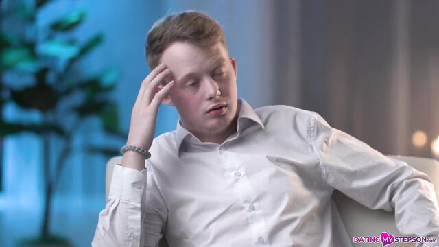 Pristine Edge stepmom in white shirt, thoughtful pose, Hot Stepmoms Secret Confession