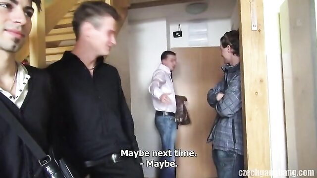 Lucianna Karel in Amateur Gangbang - Men Surround Brunette Star