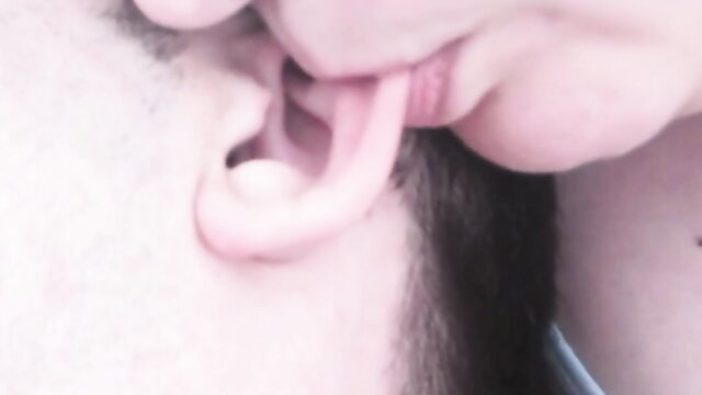LexyAndCash ear fetish: closeup licking sucking biting ear