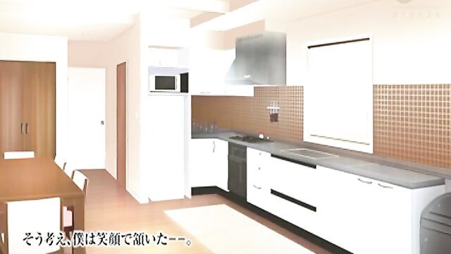 Machiko in modern Japanese kitchen, casual homewear tease