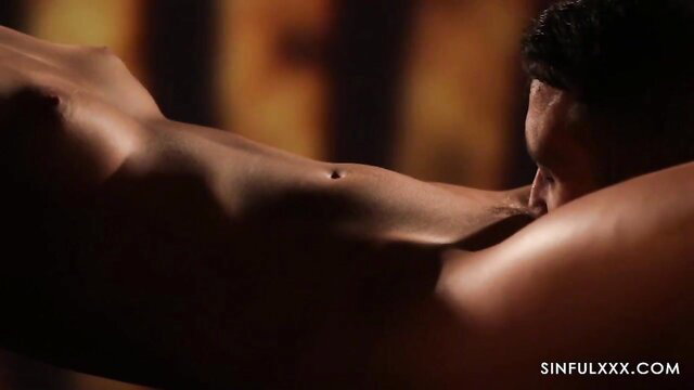 Angel Wicky nude arched body licked by Leanne Lace Valentine's tease