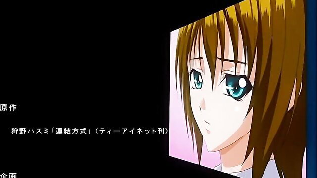 Anime JAV girl with long orange hair and blue eyes in Renketsu Houshiki 3 hentai thumbnail