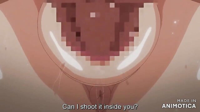 Anime hentai closeup of dripping pussy with censored creampie begging to shoot inside