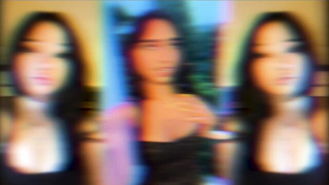 Tripled blurry Asian beauty in black dress PMV thumbnail