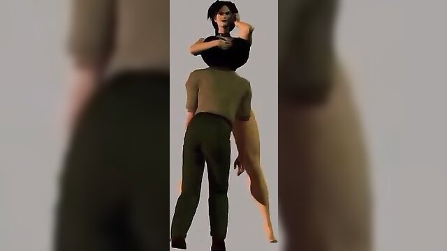 Man lifts black-haired Asian woman from behind in steamy adult pose