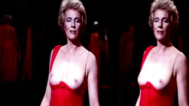 Julie Andrews topless in red dress, nude breasts exposed in S.O.B.
