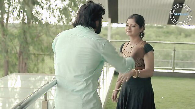 Shreya Tiyagi in elegant saree, romantic balcony moment with man