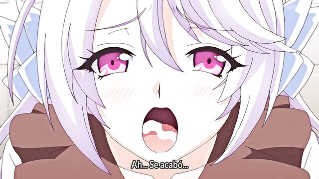 Anime girl with pink eyes open mouth ahegao face closeup JAV hentai