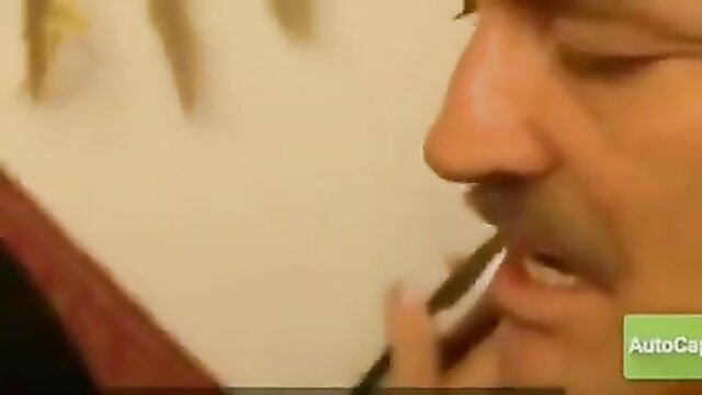 Closeup of mature man with mustache sucking cock in daughter fantasy scene