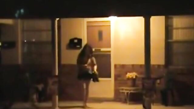 Hot brunette wife in short skirt at night, picked up for hotwife fun