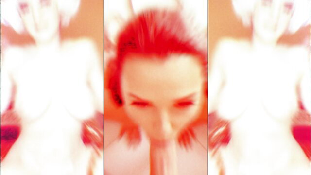 Redhead woman close-up triptych blur effect in erotic TikTok PMV thumbnail