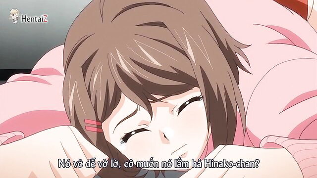 Cute Japanese girl Hina-chan teary-eyed, flushed face in hentai JAV