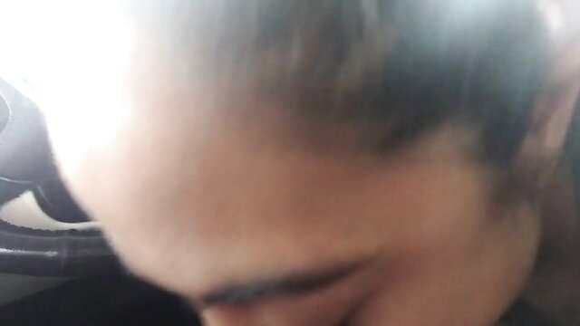 Ex-girlfriend closeup POV blowjob in car at car wash