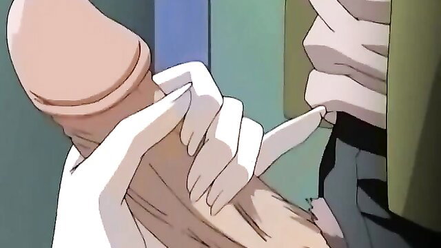 Anime handjob closeup of thick veiny cock from JAV enbo 05