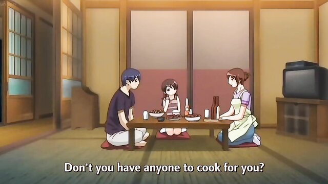 Anime family dinner scene from Suki De Suki De Suki De hentai