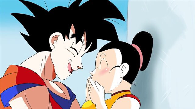 Goku kisses busty Videl passionately in Dragon Ball hentai