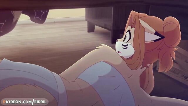 Sexy orange furry fox girl eipril lounging nude in hentai porn thumbnail