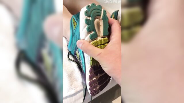 Hot girlfriend sweaty gym soles foot fetish closeup