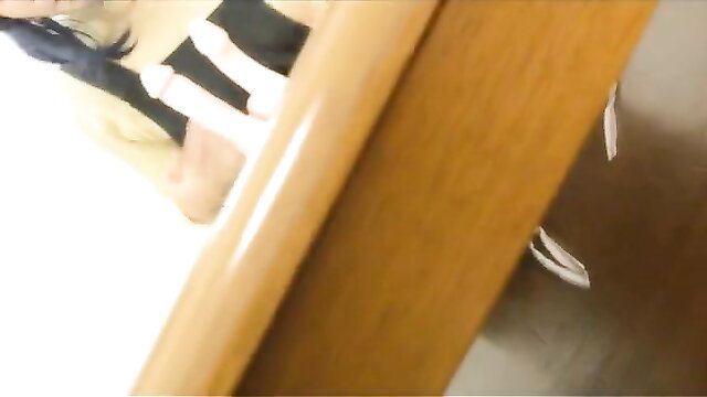 Yui Okada cosplay porn babe in stockings bending over wooden surface