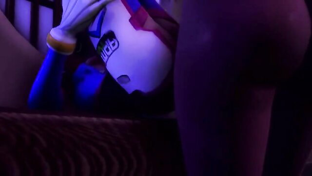 Blackjrxiii SFM closeup of curvy purple-skinned babe's huge ass in tight pants