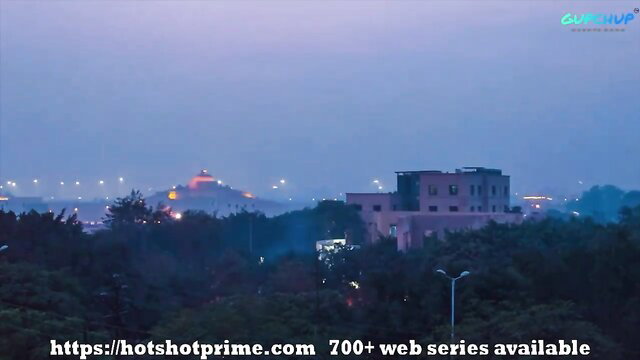 Massi ki Chai Hindi Desi webseries twilight cityscape view with temple