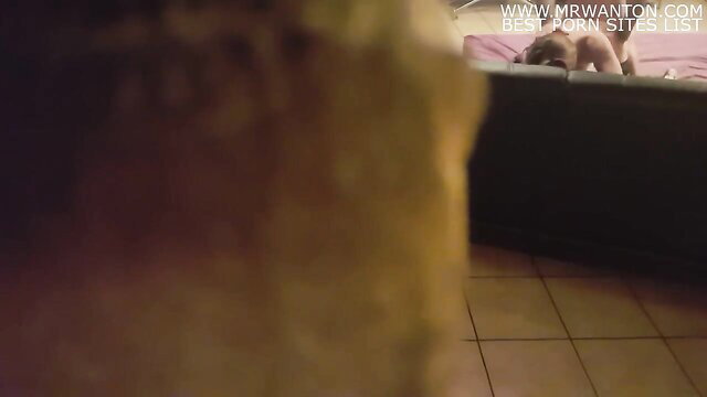 Blurry closeup of sexy wife bent over bed in cuckold HD porn