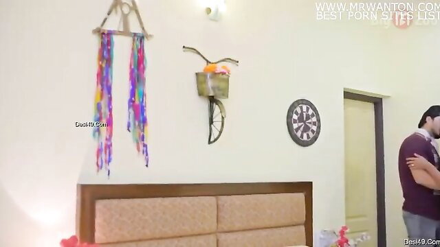 Desi couple hugging intimately in Hindi web series Asli Sukh Dhokha