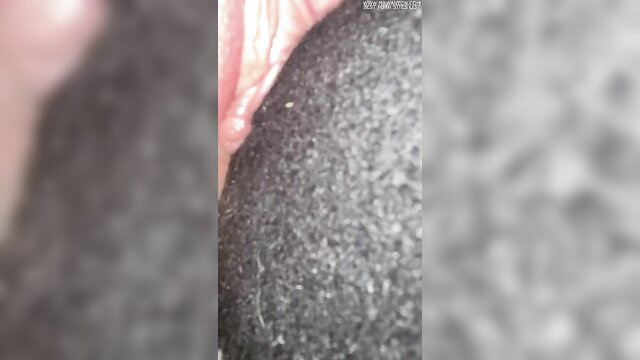 Closeup wife pussy licked by husband tongue on black cock