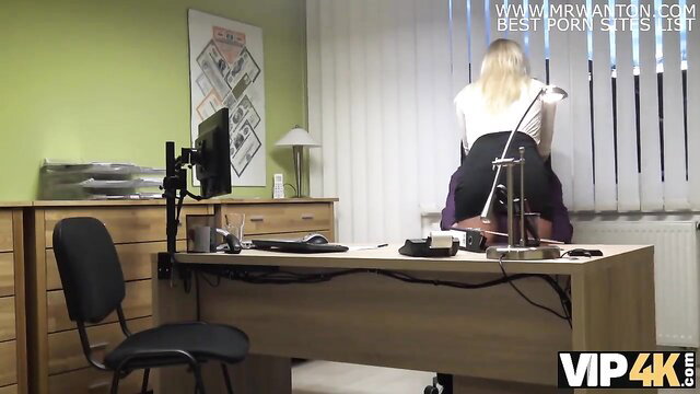 Nathaly Teges blonde in office sex on desk VIP4K