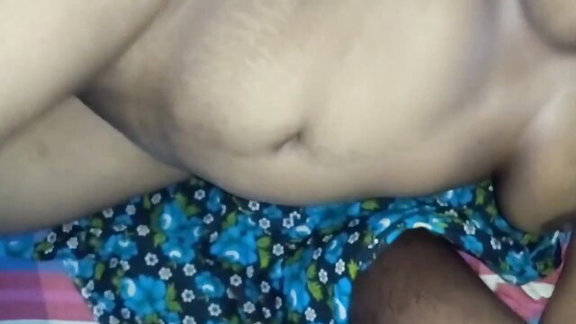 Chubby Desi cougar Dilmixx belly bulge in floral panties missionary tease