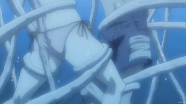 Omamori Himari hentai girl bound in ropes, legs spread, uncensored