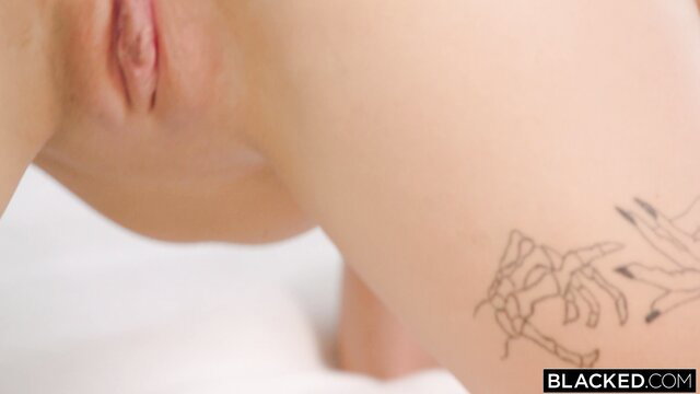 Rika Fane closeup neck tattoos in Blacked BBC scene