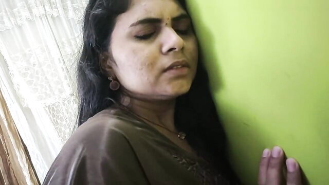 Sharun Raj hot Mallu wife in nighty leans on wall seductively