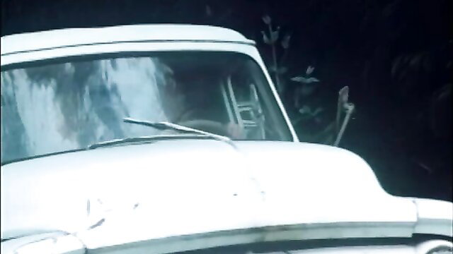 Vintage VCX porn thumbnail: white truck windshield in dark outdoors