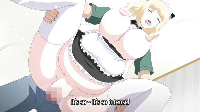 Busty blonde Russian maid wife fucked intensely by husband in hentai outfit